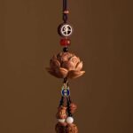 2025 new mahogany lotus car pendant creative national style high-end car in and out of the safe pendant car pendant