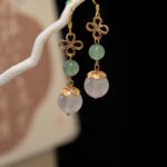 Original design new Chinese style earrings white chalcedony