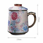 High-grade silver cloisonné enamel tea cup water cup tea water separation with lid office office cup gift