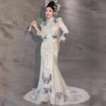 【Xiu He】Silver-gray tassel mermaid wedding dress Chinese-style Xiuhe Z0003