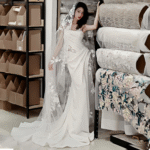 【Auroflora】Floral Strapless Satin Embroidered Mermaid Wedding Dress G0011