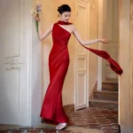 Crimson Fishtail Engagement Dress  Z0022