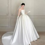 【Luz】French Satin Strap Wedding Dress  G0014