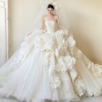 【Auroflora】Strapless floral wedding dress G0025