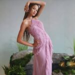 【Party Dress】"Little Cake" pleated ruffled halter neck backless A-line chiffon elegant long dress G0023