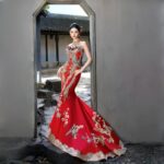 【Xiu He】Bride Xiuhe trailing dress luxury retro Chinese wedding dress Z0047