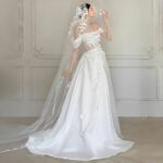 【Reina】Off-shoulder retro lace fairy wedding dress  G0040