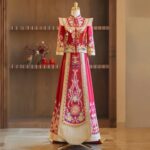 【Xiu He】New Chinese style wedding dress with dragon and phoenix pattern Z0048