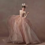 【Estrella】Elegant mesh dress  Pink wedding dress  Z0031